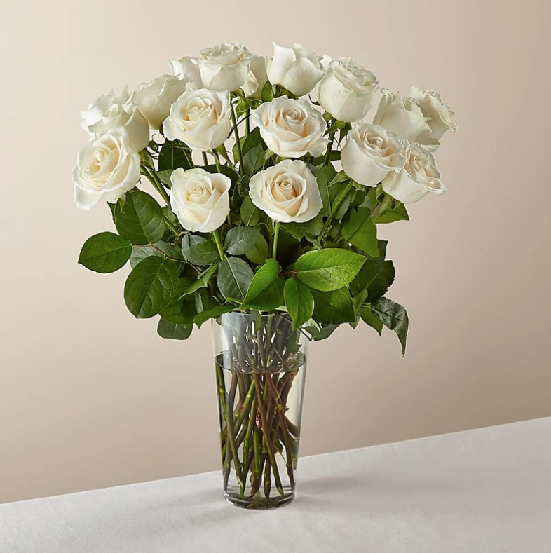 Long Stem White Rose Bouquet - Image 3