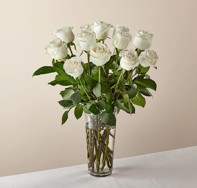 Long Stem White Rose Bouquet - Image 4