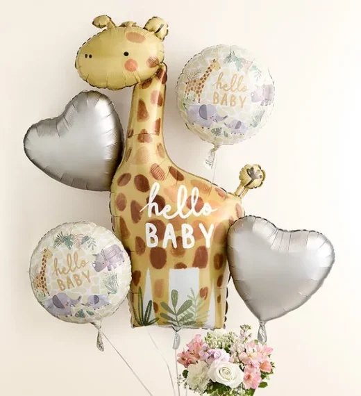 Sweet Baby Girl Arrangement with Hello Baby Balloons - Image 4