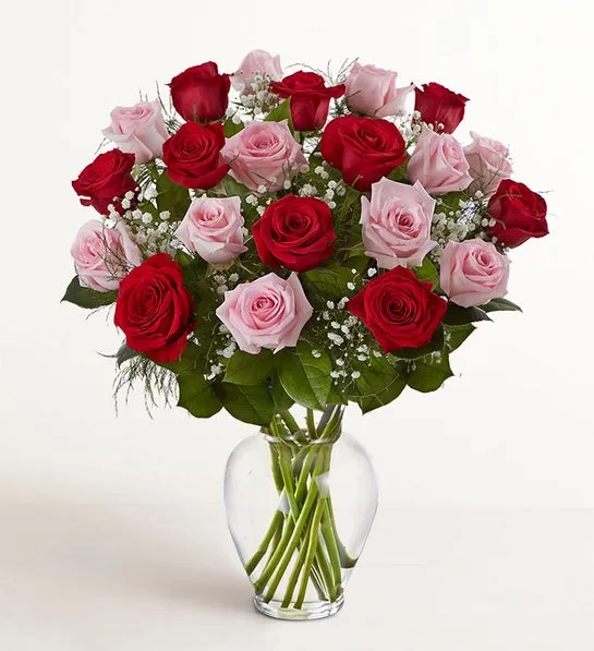 Ultimate Elegance Long Stem Pink & Red Roses - Image 3